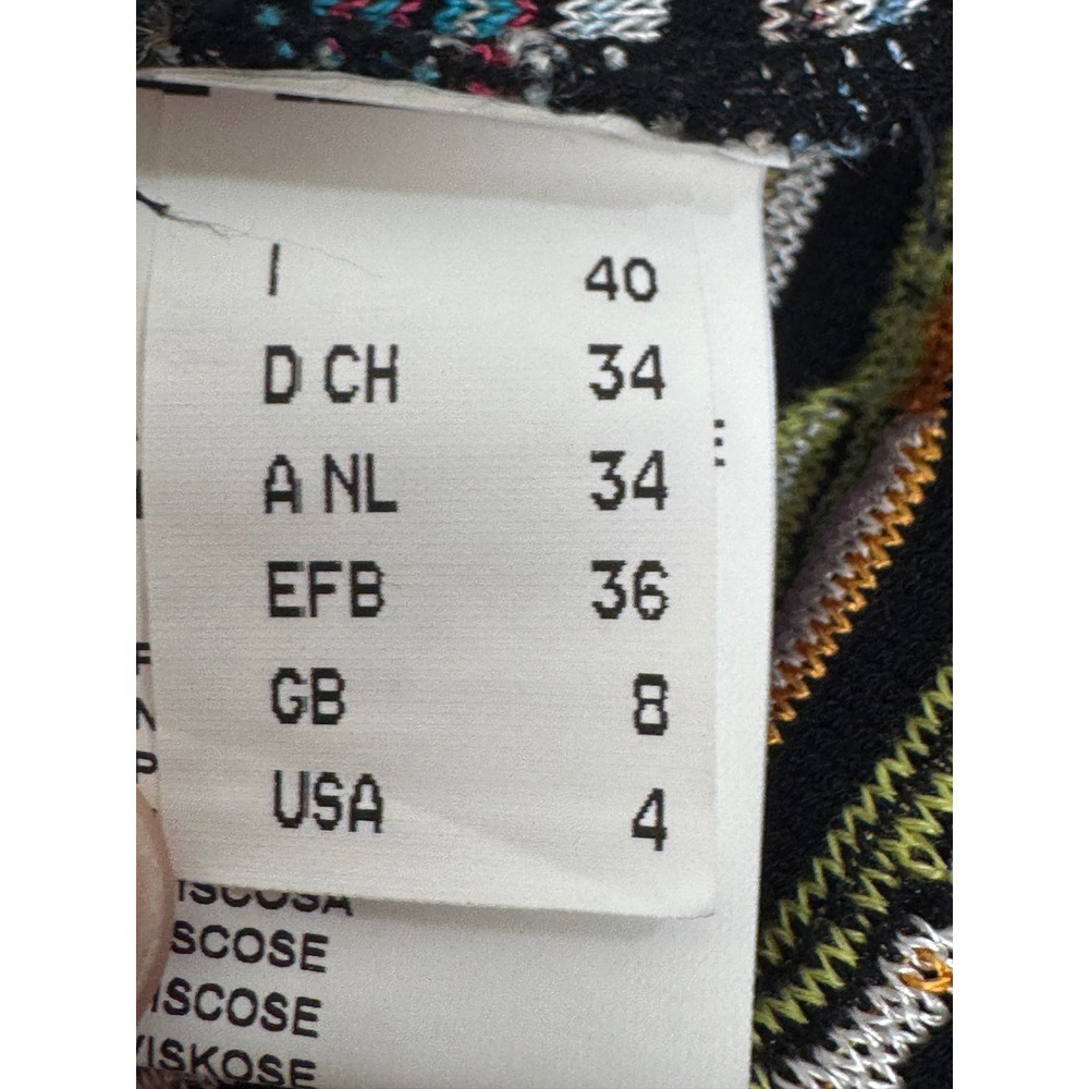 M Missoni Y2K Vintage Knit Cardigan Duster Multi-Color Wave Tie Front Size 4 NEW - Picture 9 of 12